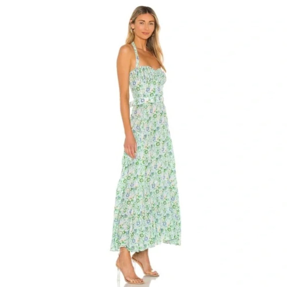 NWT SWF Strapless Midi Maxi Floral Dress Renewed Green White Small - Picture 2 of 10